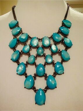 Chicos Turquoise Teardrop Bib Necklace - Women Jewelry